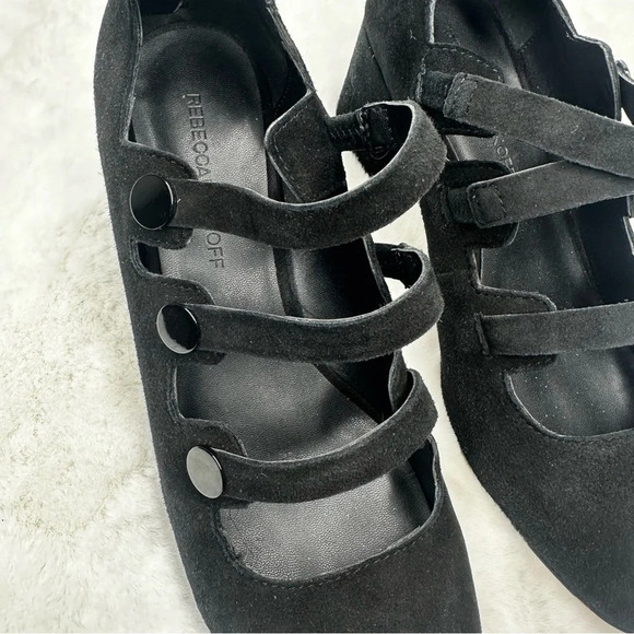 Rebecca Minkoff Blair Black Suede Strappy Pump Size 7.5 - Picture 2 of 5